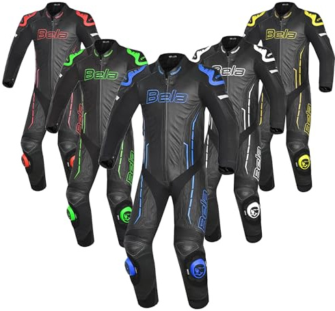 MAXIMO-MOTO Motorbike suit for men Motorcycle 1PC suit Motorbike Protective Clothing for Men (Black/Blue, 52/6XL)