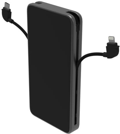 ZAGG mophie Powerstation Plus, Power Bank, 10.000mAh mobiles Akkupack mit USB-C & Lightning-Kabel, Schnellladen für 3 Geräte, für Smartphones, Tablets & andere USB-C und Lightning Geräte (Schwarz)