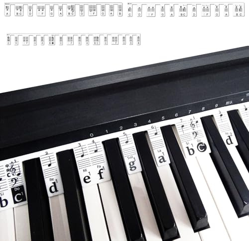 YCHYAN Klavier Noten Aufleger Silikon, Kein Einfügen Erforderlich Klavier Tastenbeschriftung, Klavier Lernen Erwachsene Anfänger, Geeignet für Klaviere mit 88 Tasten, kinder keyboard klavier zubehör