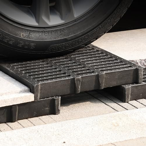 Trough Type Drainage Ditch,Trough Guttering，Channel Drain Grate Cover Black, Yard Sink Drain Strainer, Rectangle Sewer Grate to Block Debris, Garage Outdoor Trench Drain System(Size:40x60x5c