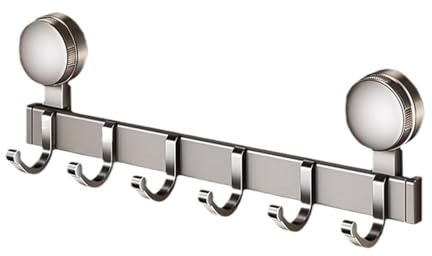 Qurygin Soporte de Gancho para Bata de Baño, Gancho de Succión para Baño, Gancho de Ventosa de Montaje en Pared, Colgador de Gancho para Toalla de Baño y Abrigo, Riel de Ganchos de Ventosa para