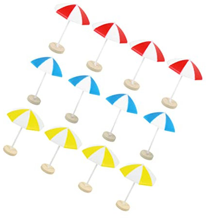 ibasenice 12pcs Miniature Sun Umbrella Beach Decor for Doll Houses Safe and Accessories for Landscapes for Creative Play and Crafts