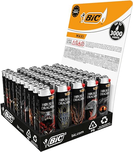 BIC J26 Maxi Reibrad-Feuerzeug Special Edition „House of The Dragon“ | 50 Stück