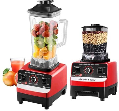 Mixer, 2 L professioneller Standmixer, Smoothie Maker mit 6 Metallklingen 4500W Mixer Smoothie Maker Einstellbare Geschwindigkeit, für Milchshakes und Smoothies