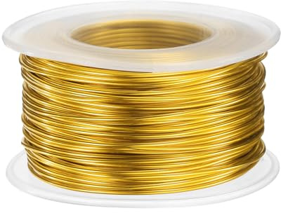 QUARKZMAN 18 Gauge Basteldraht Aluminiumdraht 1,0mm x 30m (D x L) Flexibler Biegsamer Aludraht Metall Schmuckdraht Blumendraht für Schmuckherstellung Modellieren Basteln DIY, Gelb