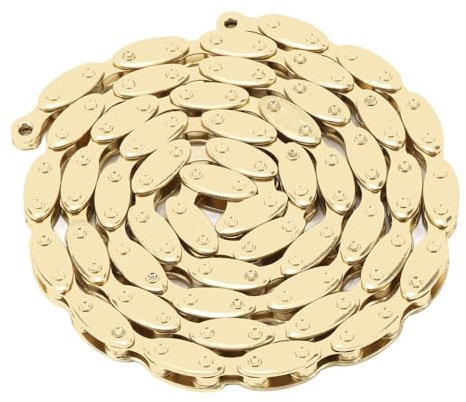Hochfestige Eingeschwindigkeitsrad -Bike -Kette 100 Glieder Gold Olive, Vintage -Design mit Befestigungselementen für Feste Ausrüstung, BMX -Fahrrad
