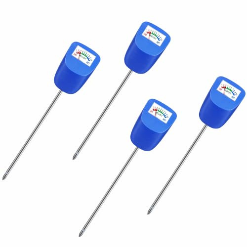 XLUX Misuratore di Umidità del Suolo, Interno/Esterno, Blu, Pack da 4 | Sonda singola rispetta radici, lettura istantanea, sonda inox 304 antiruggine, display chiaro e ben leggibile