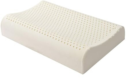 Almohada de látex 100 % natural con espuma viscoelástica, almohada de apoyo para el cuello para personas que duermen de lado, espalda y estómago, diseño plano, solución ergonómica para dormir, 60 x 40