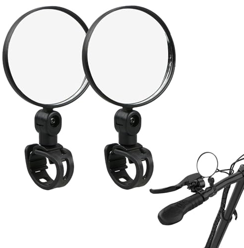 2 Stück Fahrradspiegel,RückspiegelFahrrad,FahrradRückspiegel,Fahrrad Spiegel,360° Drehbar Fahrradspiegel Klappbar,Universal Sicherer Rückspiegel Für 15-35mm,Für Fahrrad, Mountainbikes,Rennräder
