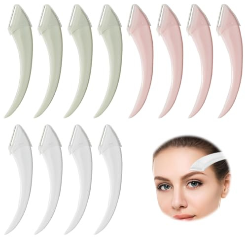 12 Pcs Rasoio Sopracciglia, Lametta Rasoio per Sopracciglia Shaper Trimmer Rasoi, per Donna e Uomini Dermaplaning Depilatori Viso