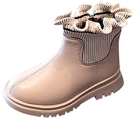 Bottes d'hiver 2026 pour femme - Couleur unie - Courtes - Antidérapantes - Respirantes - Nude, rose, 29 EU