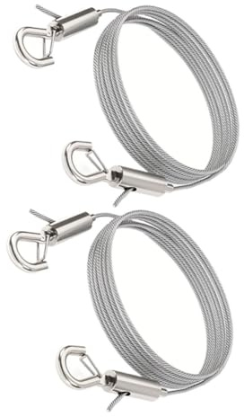 Toddmomy Cable Ajustable para Colgar Cuadros de Acero Inoxidable 304 Cuerda de 2 Metros con Doble Gancho para Colgar Fotos Obras de Arte y Espejos Uso Hogares y Galerías Paquete de 2