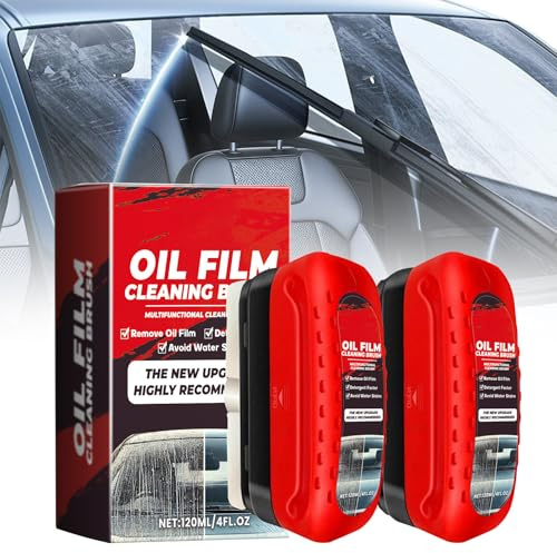 120ML Automotive Oil Film Cleaning Brush - 2PCS,2026 Car Glass Cleaner, Glass Emulsion Windscreen Cleaner,Car Cleaning Products ,Cleaner Glass Oilfilm Remover for Windscreens,Side Windows,Car Windows
