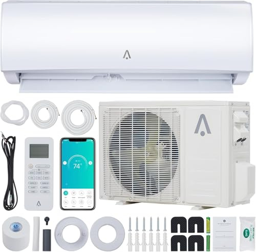 24000 BTU Mini Split AC/Heating System - 21 SEER2 Ultra Efficient Heat Pump with WIFI, 208/230V Wall Mounted Air Conditioner, Cools & Heats Up to 1500 Sq.Ft, Includes Installation Kit