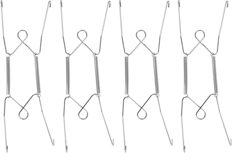 GLEAVI 4er-Set Telleraufhänger: Dekorative Wandtelleraufhänger | Befestigungsmaterial | Passend für dekorative Teller mit 19–23 cm Durchmesser Kunst & Wohnaccessoires (Silber)