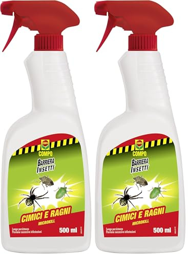 COMPO Cimici & Ragni, Insetticida e Acaricida Liquido, Barriera Insetti, 500 ml (Confezione da 2)