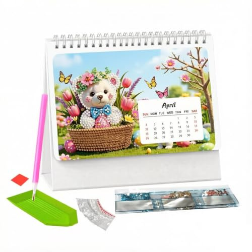 Calendario Escritorio 2027 Planificador de pintura de diamantes de