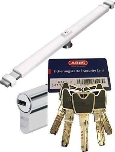 ABUS Panzerriegel PR2700 W weiß, mit XP20S Zylinder, mit 5 Schlüssel und Sicherungskarte