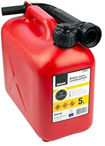Tanica Benzina - 5 Litri - Realizzata in Polietilene - Taniche Carburante Resistente agli Additivi dei Combustibili - Con Tubo Flessibile - Certificata UN - Modello B5ECO - Bikain