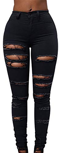 High Waisted Skinny Jeans Women Jean Jeggings For Womens Ripped Jeans High Rise Denim Jeans For Women Slim Rip High Waist Jeans Trousers Ladies Pants Oversized Tight Relaxed Jeans Plus Size Black L