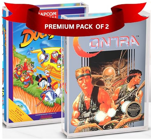 Acrylic Video Game Box Storage Case for Nintendo NES Video Game Box - 4MM Thick, Anti-Dust, Anti-UV, and Acid-free Clear NES Holder, Video Game Covers by EVORETRO (Pack of 2)