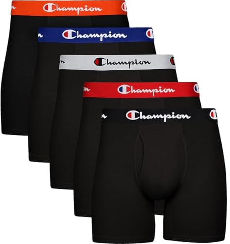 Champion Men's Everyday Cotton Stretch Boxer Briefs- 5 Pack
