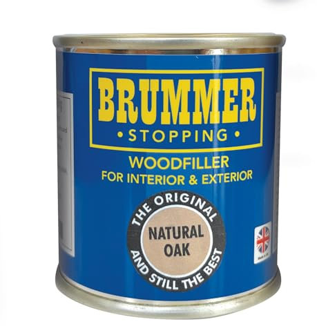 Brummer Wood Filler Natural Oak 250g – 2 Sizes & Assorted Shades | Ideal for DIY Wood Repairs & Restorations