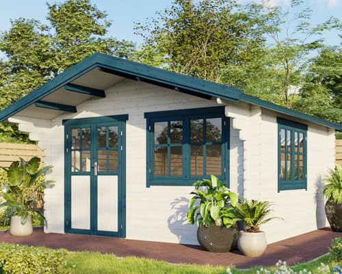McGaRDEN Gartenhaus Holzhaus Gartenlaube Blockhaus 4x4m 35mm inkl. Fußboden