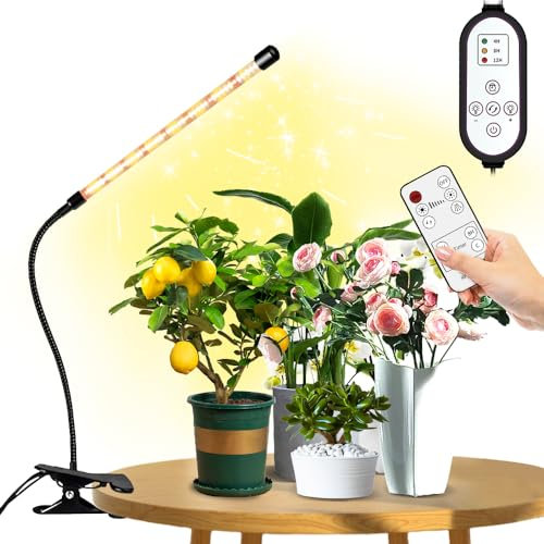 Rosnek Pflanzenlampe LED, 1 Köpfe Grow Lampe mit Zeitschaltuhr 4/6/12 Std, 360 ° Verstellbare Pflanzenlicht, Wachstumslichter mit USB Adapter, 3 Lichter Modi und 10 Helligkeitsstufen