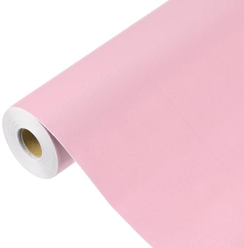 QUARKZMAN 1500 x 40cm Papier Peint Rose Poudré, Papier Peint Autocollant, Papier Contact Rose Poudré en Vinyle de Couleur Unie Auto-Adhésif pour la Décoration Murale
