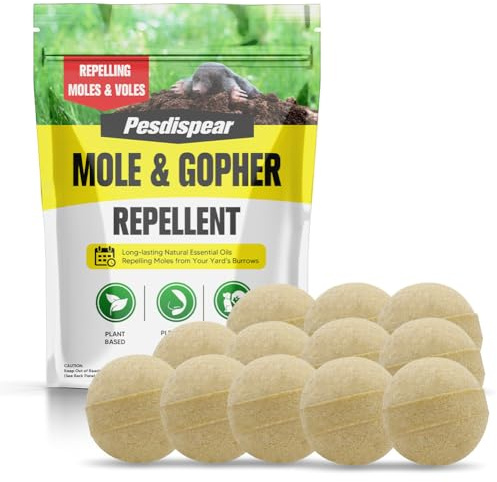 Pesdispear Piege a Taupe, Plus Humain Que Les Piege a Taupe Ultrasons et Taupe Solaire Extérieur Jardins (12P)