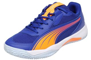 Puma Nova Court Momo Gonzales - Scarpe da paddle unisex per adulti, Blu vivido - Bianco fuoco caldo - Rosso incandescente, 37.5 EU