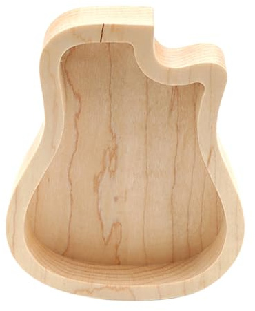 Yardwe Estuche de Madera para Púas de Guitarra Caja de Almacenamiento Multifuncional Soporte de Plectros para Guitarra