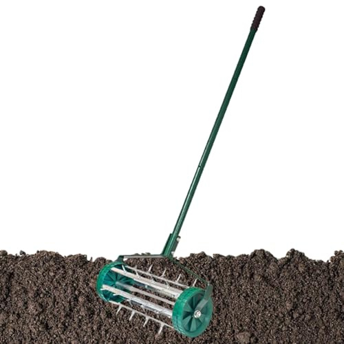 Generisch Herramienta de aireación de césped, rodillo de césped, herramienta manual para airear el suelo, aireador de césped, herramientas de aireación de césped, máquina de ventilación de césped para