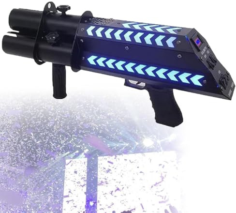 SgyGlyn Lanzador de Confeti portátil de 3 Cabezales, con batería integrada de 3500 mAh, Ideal para Bares, karaokes, presentaciones y Bodas