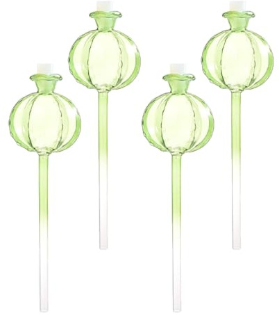 Uonlytech Lot de 4 Globes D'arrosage en Verre de Cactus, Système D'arrosage Automatique pour Plantes D'intérieur, Bulbes d'eau Transparents pour Jardinières, Arrosage Pratique pour Bonsaïs