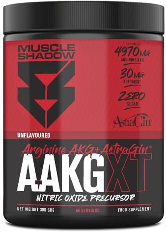 Muscle Shadow AAKG XT 350 g – L-Arginina AKG en Polvo 4970 mg + AstraGin® | Óxido Nítrico y Pump Muscular | Pre Entreno Gym, Fitness, Crossfit