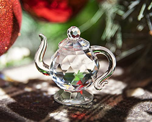 H&D Kristall Teekanne Figur Chinesisch Sammlung Ornament Hause Büro Dekor