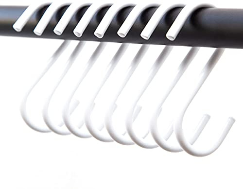 rod & knot S Haken Weiß aus stabilem Metall – 8 Stück, platzsparende Haken für Kleiderschrank, Garderobe, Küche & Bad