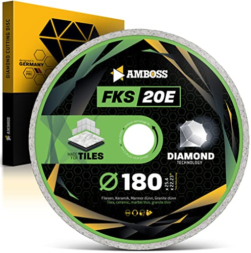 Amboss Diamant Trennscheibe Ø 180 mm x 22.2/25.4 FKS 20E - Trennen von Fliesen/Keramik/Granit/Marmor - Diamantscheibe/Diamanttrennscheibe Winkelschleifer