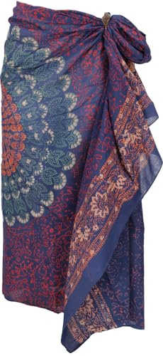 GURU SHOP tunn duk, sarong, mandala vägghängning, sarongklänning, män/kvinnor, röd, bomull, storlek: en storlek, saronger och dukar, alternativa kläder, Modell 16, One size
