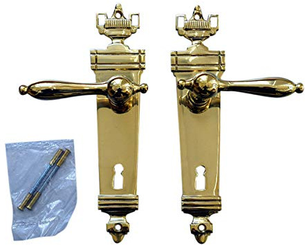 Graf von Gerlitzen Luxusgriffe Klassizismus Antik Messing Tür Griffe Türgriffe Langschild Türbeschlag Türdrücker BB S83-1P