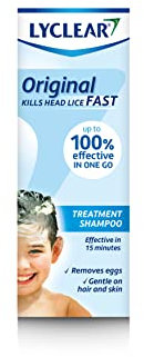 Lyclear Original Shampoo Head Lice Treatment + Head Lice Comb – Kills Head Lice and Washes Hair – Effective in Just 15 Minutes – 200 ml Shampoo Format and Nit Comb