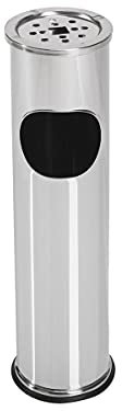 Standaschenbecher mit Mülleimer Edelstahl 56cm 10L Silber