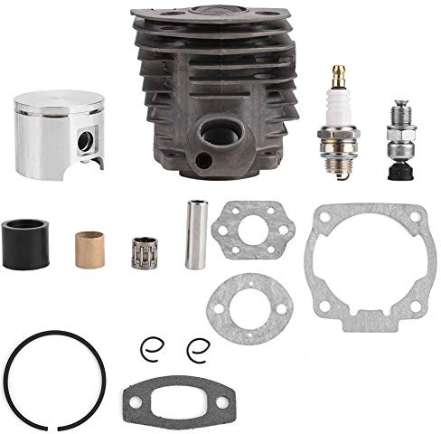 Kit de Pistón de Cilindro de 46 mm para 50 51 55 Motosierras Rancher, Haofy Cilindro Pistón Empaquetadura Equipo para con 4 Juntas, Repuestos de Motosierra