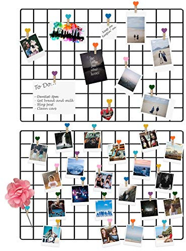 Pukkr Multifunctional Decorative Wall Display Mesh | Black Metal Art Display Photo Wall | Pack of 2