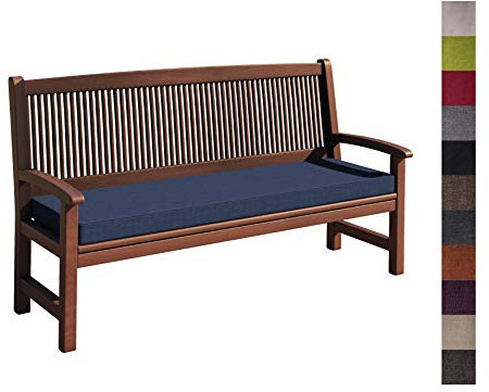 sunnypillow Bankauflage Outdoor - Stuhlkissen mit abnehmbarem Bezug - Sitzkissen für Bank - Bankpolster Polsterauflage Auflage für Gartenbank - 150 x 50 x 5cm - Bankkissen für Gartenmöbel Blau