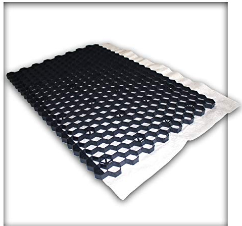 EuroGravel 9,3 m² Kiesgitter Bodenwabe für Gartenkies u.Splitt Wabenmatte Antiunkrautvlies schwarz