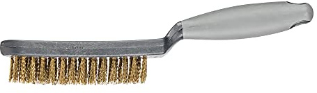 PFERD TOOLS Handbürste HBUP | 3reihig Messing-Draht-ø 0,30 | 43698008 – mit Kunststoffkörper und ergonomischem Griff