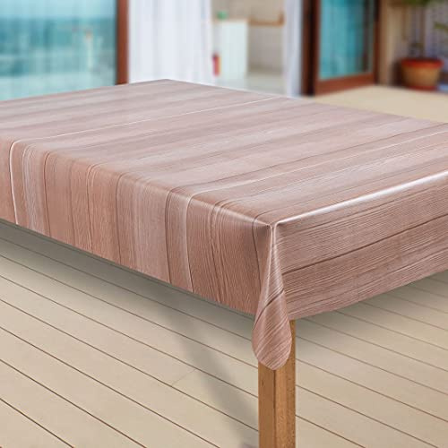 laro Wachstuch-Tischdecke Abwaschbar Garten-Tischdecke Wachstischdecke PVC Plastik-Tischdecken Eckig Meterware Wasserabweisend Abwischbar |70|, Muster:Holz Optik, Größe:80x120 cm